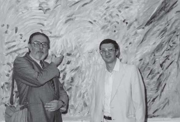 63 Ciampino Roma 1993, mostra di Guadagnuolo, con il germanista  Italo Alighiero Chiusano.jpg